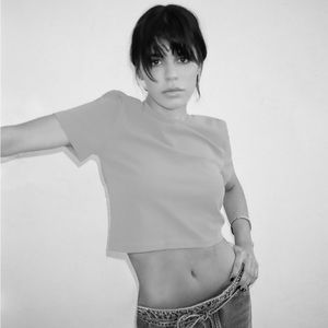 Zara cropped stretch t-shirt